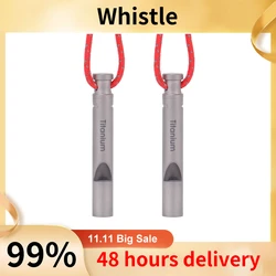 Outdoor EDC Loud Titanium Whistle with Cord Emergency Hiking Camping Whistle Outdoor Survival Tools Camping Hiking Exploring