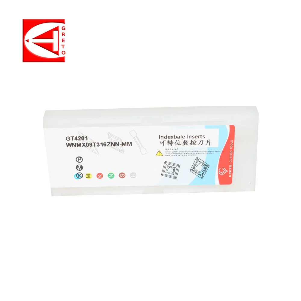 Imagem -03 - Greto-ferramentas de Corte e Fresagem de Carboneto de Tungstênio Inserções para Ferro Fundido de Aço Inoxidável Wnmx09t316znn-mm Gt4201 Gt4202 Gt4205