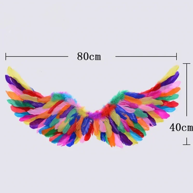 Women Girl Glow Wreath Flower Feather Angel Wing Light Tutu Skirt Halo Party Costume Birthday Christmas Halloween