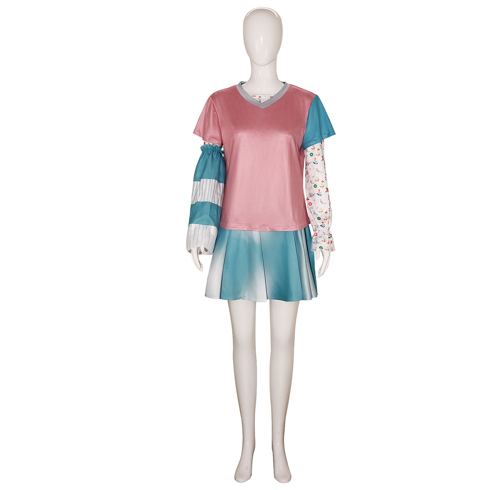 

Tiny Tina Cosplay Costume Movie Women Pink T-Shirt Dress Set with Sleeve Stage Performance Costume Halloween Carnival Party Set