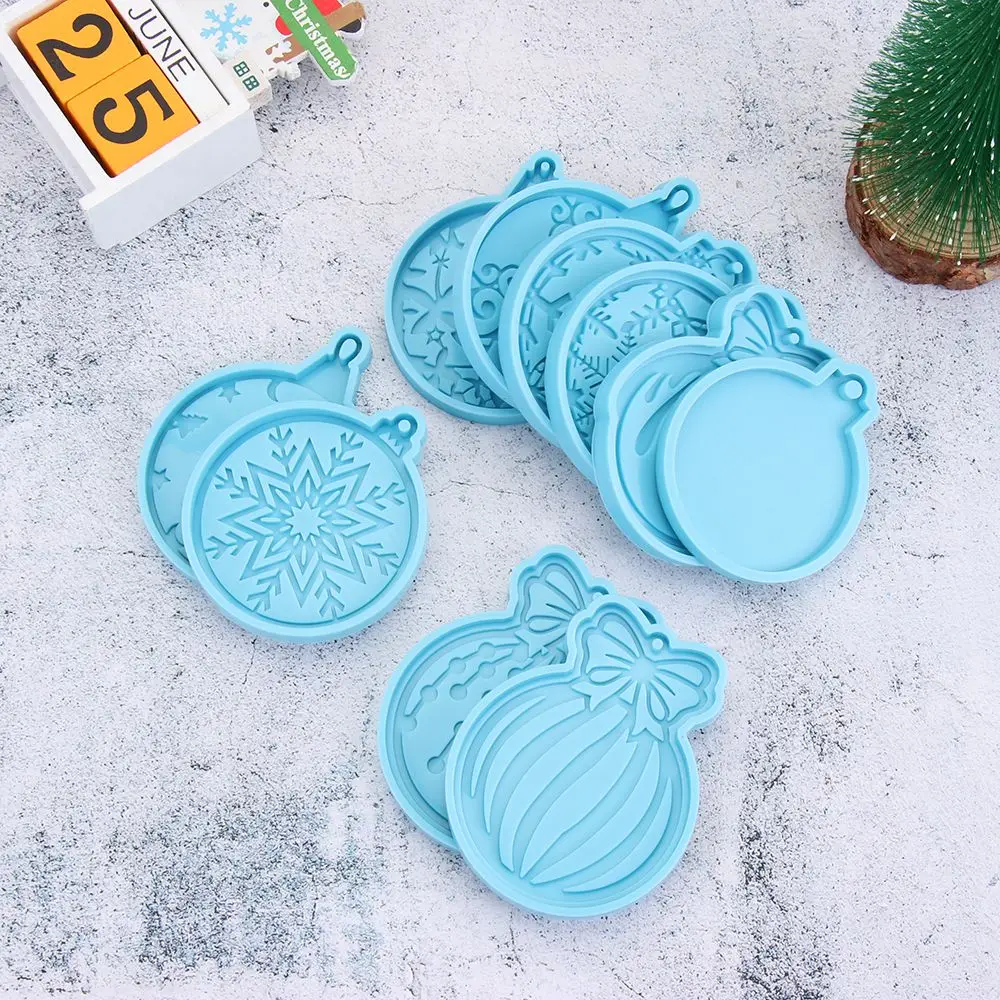 Xmas ball Candy Chocolate Clay Mold Silicone Moulds Jewelry Making Tool Christmas Ball Mold Keychain Molds