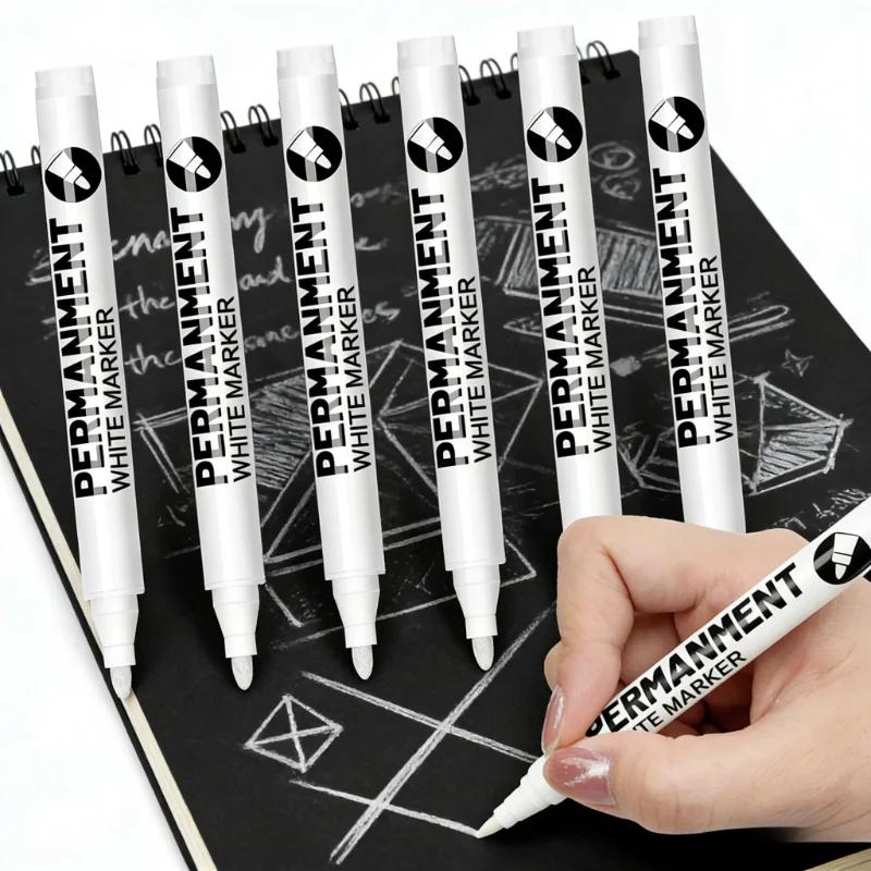 

8pcs black and white marker pens, waterproof, non fading, quick drying, suitable for rock painting, stone, and canvas, etc