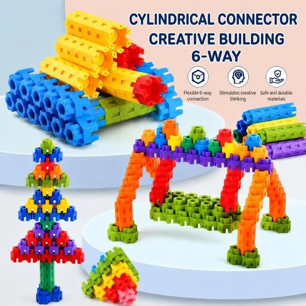 Colorful Hexagon Building Blocks Hexagonal Shape Interlocking Structure Construction Toy Smooth Rounded Edges Reusable