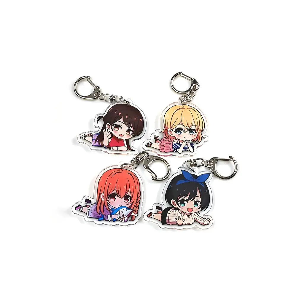 Rent-A-Girlfriend acrílico dibujos animados Anime colgante llaveros titular llavero de coche llavero bolsa de teléfono accesorios de regalos colgantes