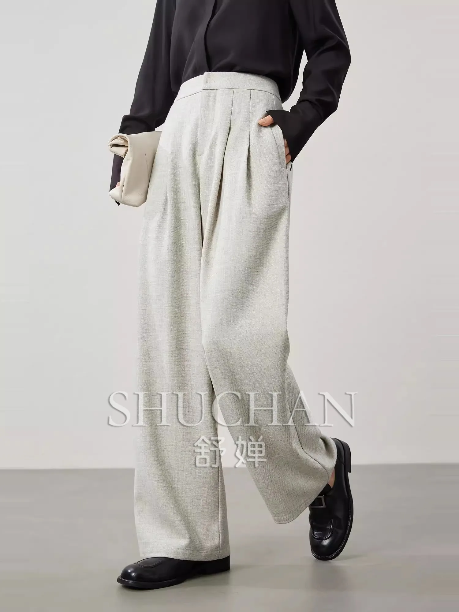 

Casual and Loose Straight Wide-leg Pants 24 Autumn Pantalones Mujer Verano Trousers Women POLYESTER