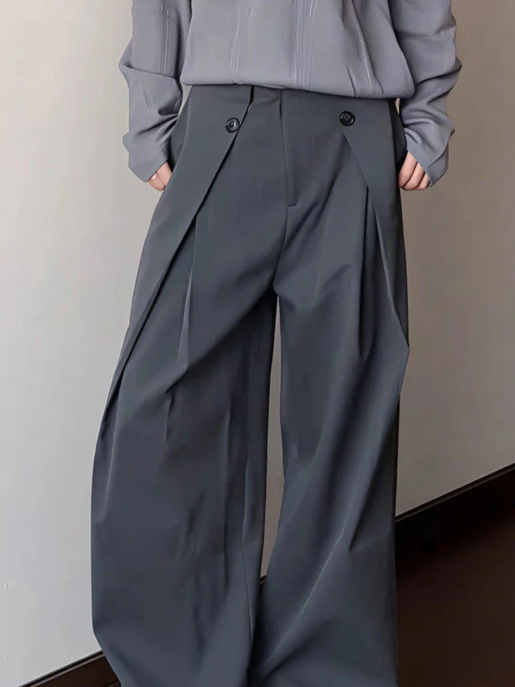 Vintage Patchwork Striped Pants Women's Casual Baggy Fashion New Pantalones High Waisted Wide Leg Straight Trousers Spodnie
