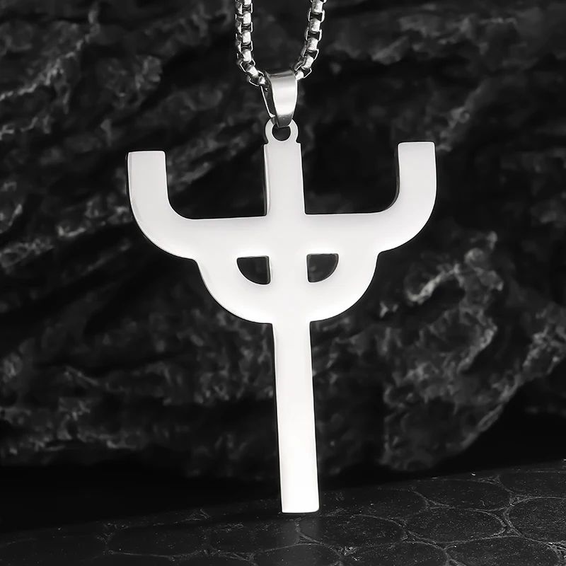 Retro Geometric Judas Saint Cross Stainless Steel Pendant Necklace Israel Jerusalem Trendy Cool Jewelry Men and Women