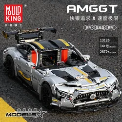 Mould King 13126 APP RC AMGED GT R 1:8 Super Sport Car C63 Technicial Accessories Building Blocks Bricks Toys For Kids Gifts