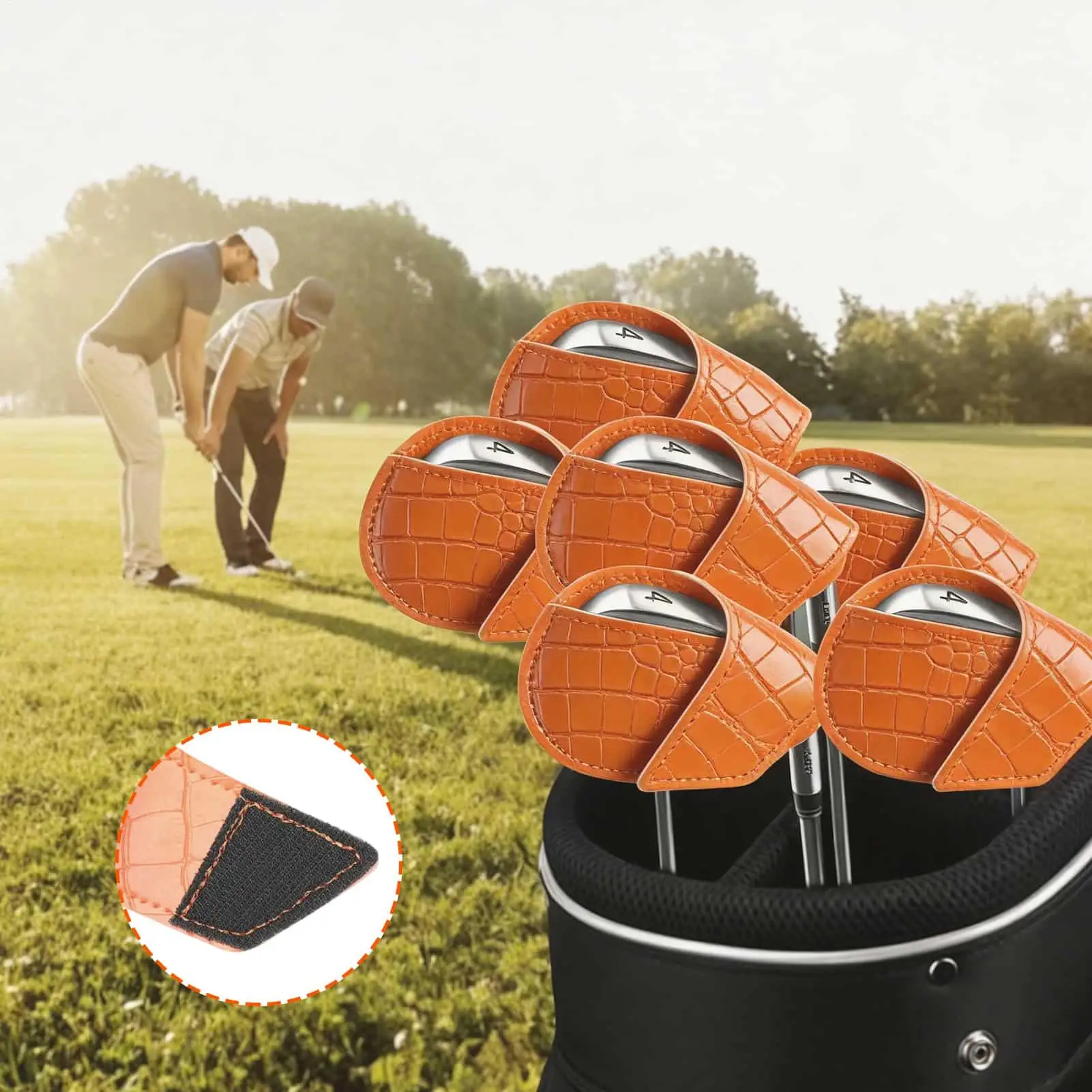 

Железные чехлы для гольф-клуба, набор защитных чехлов для головы из искусственной кожи для легкой идентификации, подарок для гольфа для мужчин, женщин, игроков, аксессуары для гольфа