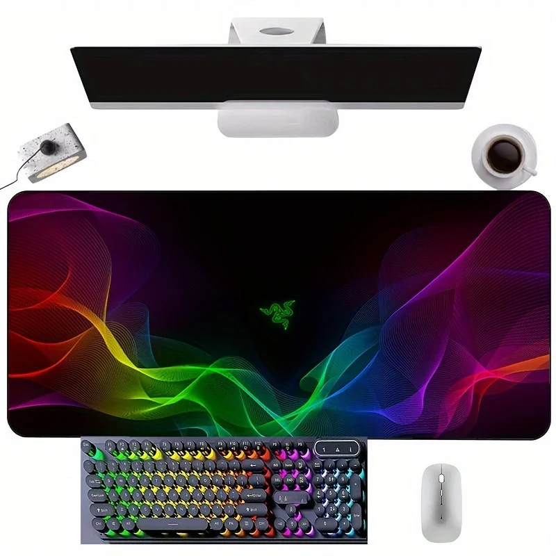 

Razer Computer Mouse Pad Gaming Mousepad Abstract Large MouseMat Gamer XXL Mause Carpet PC Desk Mat keyboard Pad 35.4x15.5Inch