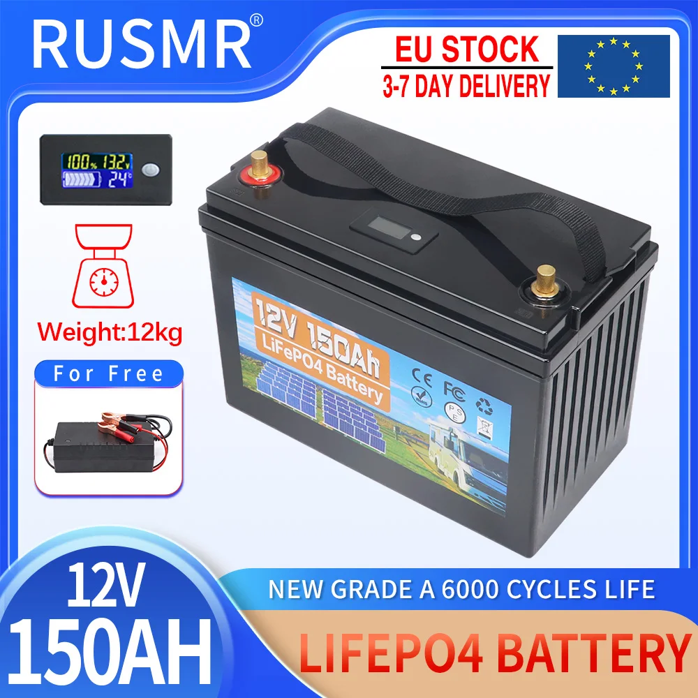 12V 120Ah 150Ah 200Ah LiFePO4 Lithium Iron Phosphate Battery Built-in BMS For Replacing Most of Backup Power Home Energy Storage