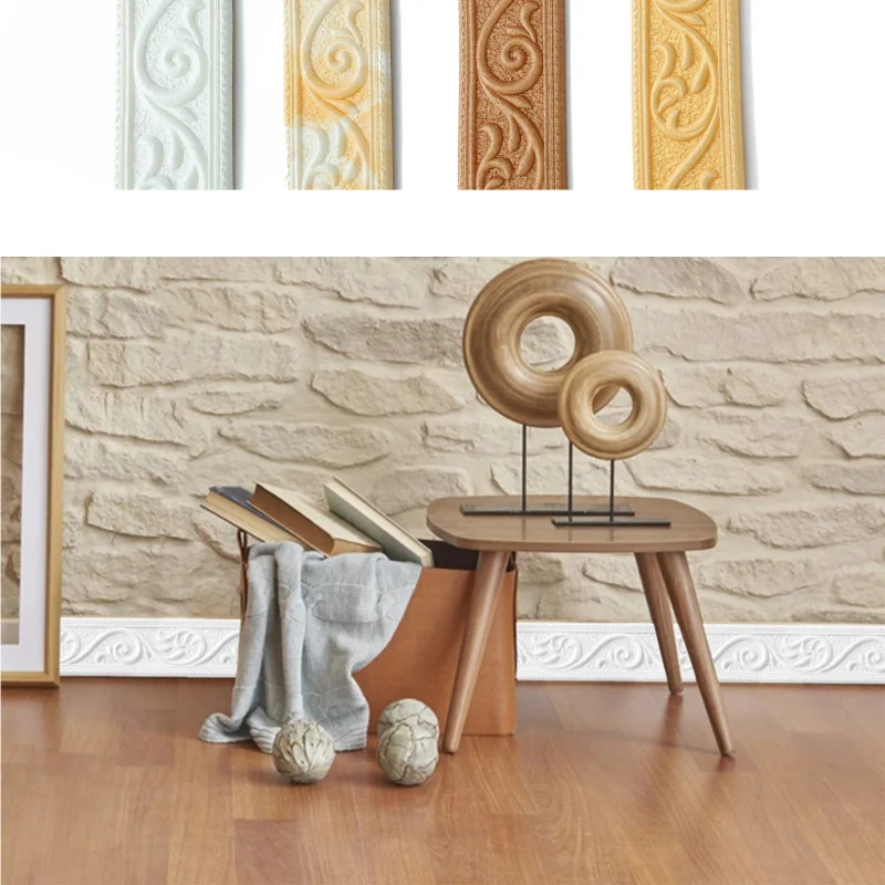 1 unidad de 2,3 m x 6cm, pegatina de pared impermeable, marco de pared de fondo, tira decorativa, marco de papel tapiz, tira decorativa para el hogar