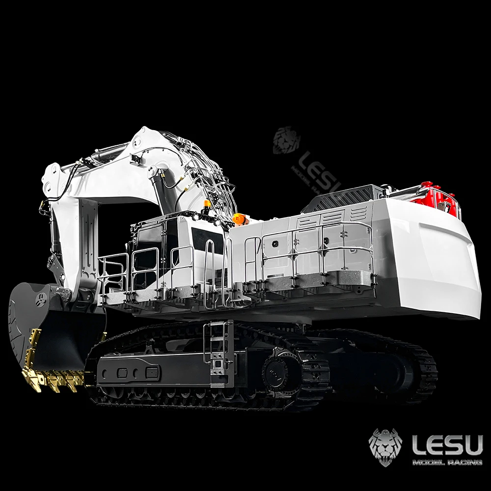 LESU 1/14 Metal RC excavadora hidráulica doble bomba máquina pesada AOUE 9150 Control remoto coche de construcción PL18EV Lite Liebherr