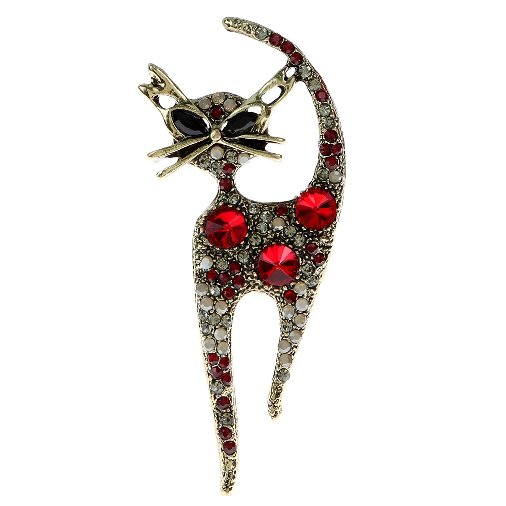 CINDY XIANG Rhinestone Cat Brooch Animal Design Fashion Pin 3 Colors Available Spring Jewelry Coat Accessories High Quality