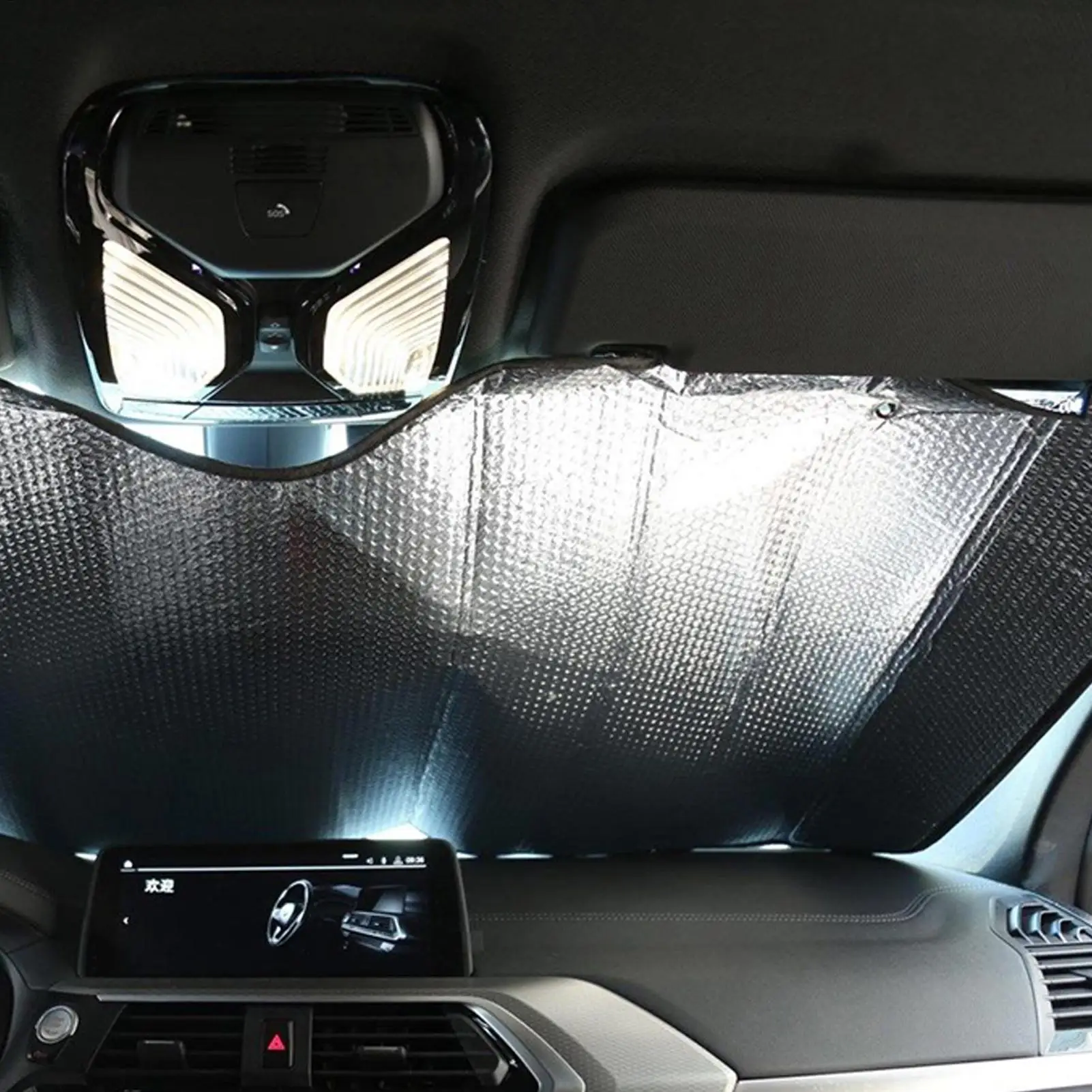 Upgrade Windshield Sun Shade 220x 70cm Reflective Semi Truck Window Shades Foldable RV Windshield Sunshade for Truck RV Van - view 6