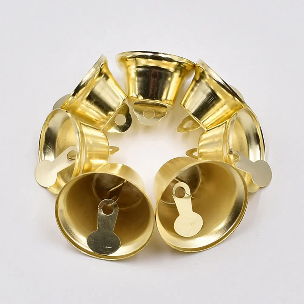 

100Pcs Golden Bells DIY Craft Supplies Mini Metal Bell Ornament for Tree Decor Hanging Pendant Retro Wind Chime Crafting