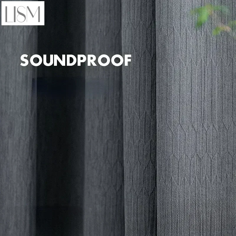 1 PC Soundproof Blackout Curtains For Living Room Bedroom Across The Road Noise Sound-absorbing Warm Shading Chenille Thickening