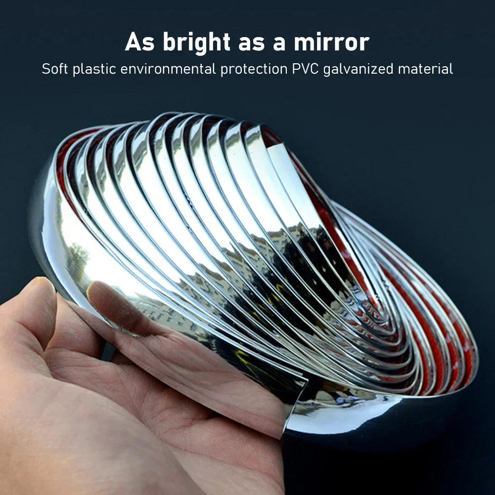 3M/5M الخارجي سيارة كروم الجسم قطاع الوفير السيارات الباب واقية صب التصميم الكسوة ملصق 6 مللي متر 8 مللي متر 10 مللي متر 12 مللي متر 15 مللي متر 20 مللي متر 30 مللي متر #4