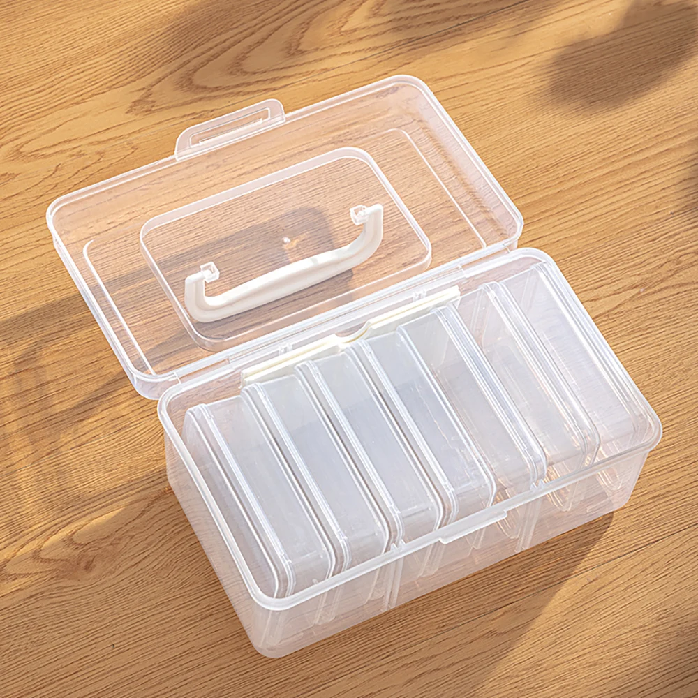 Plastic Transparent Card Box with 2 Dividers with Small Boxs Holds 400+ Cards Tranding Card Collection Box for YGO