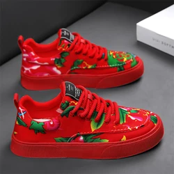 2024 Men Chunky Sneakers Non-slip Casual Green Shoes Red Fashion Luxury Brand Vulcanize Shoes For Men Platform Zapatos De Hombre