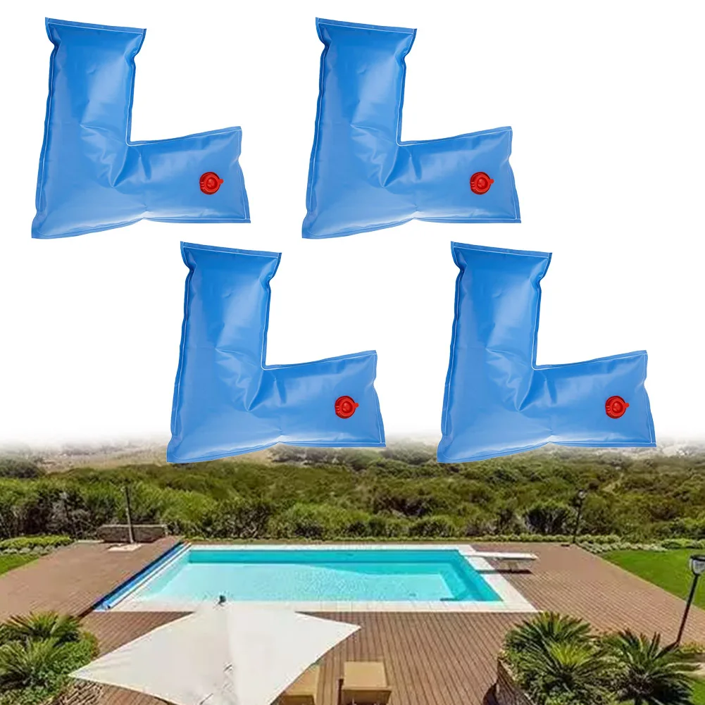 4PCS L-shaped Water Pipe Corner Winter Pool Heavy Type Water Bag Covers Pool Equipment Accessories 60*60cm  (blue/black)