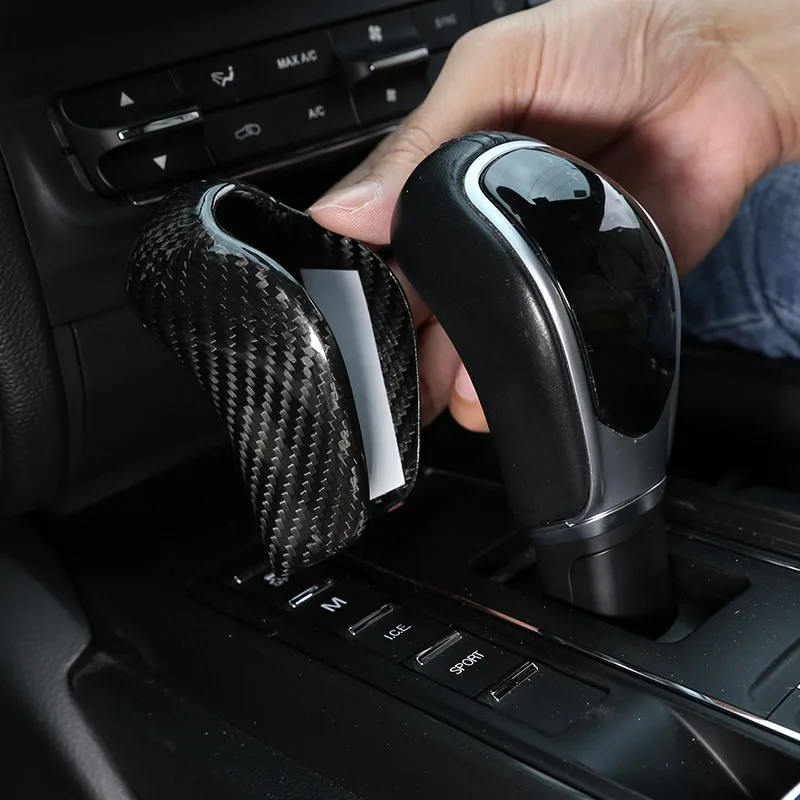 

For Maserati Levante Ghibli Quattroporte 2013-2018 Real Carbon Fiber Car Gear Shift Head Knob Cover