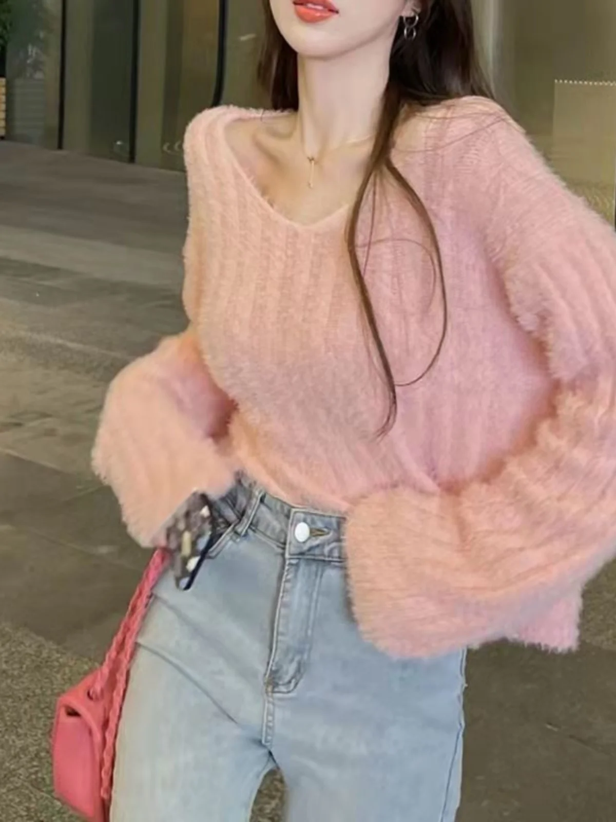 

Ранняя весна Pure Desire Chic Sweet Spicy Girl Camere вязаный свитер женский дизайн Sensation Faion ort Long Sle...