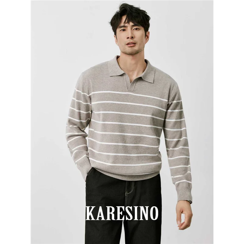 

Мужской классический вязаный свитер с длинным рукавом для осени и зимы, мягкий и уютный, с круглым вырезом и воротником-стойкой, базовый слой одежды