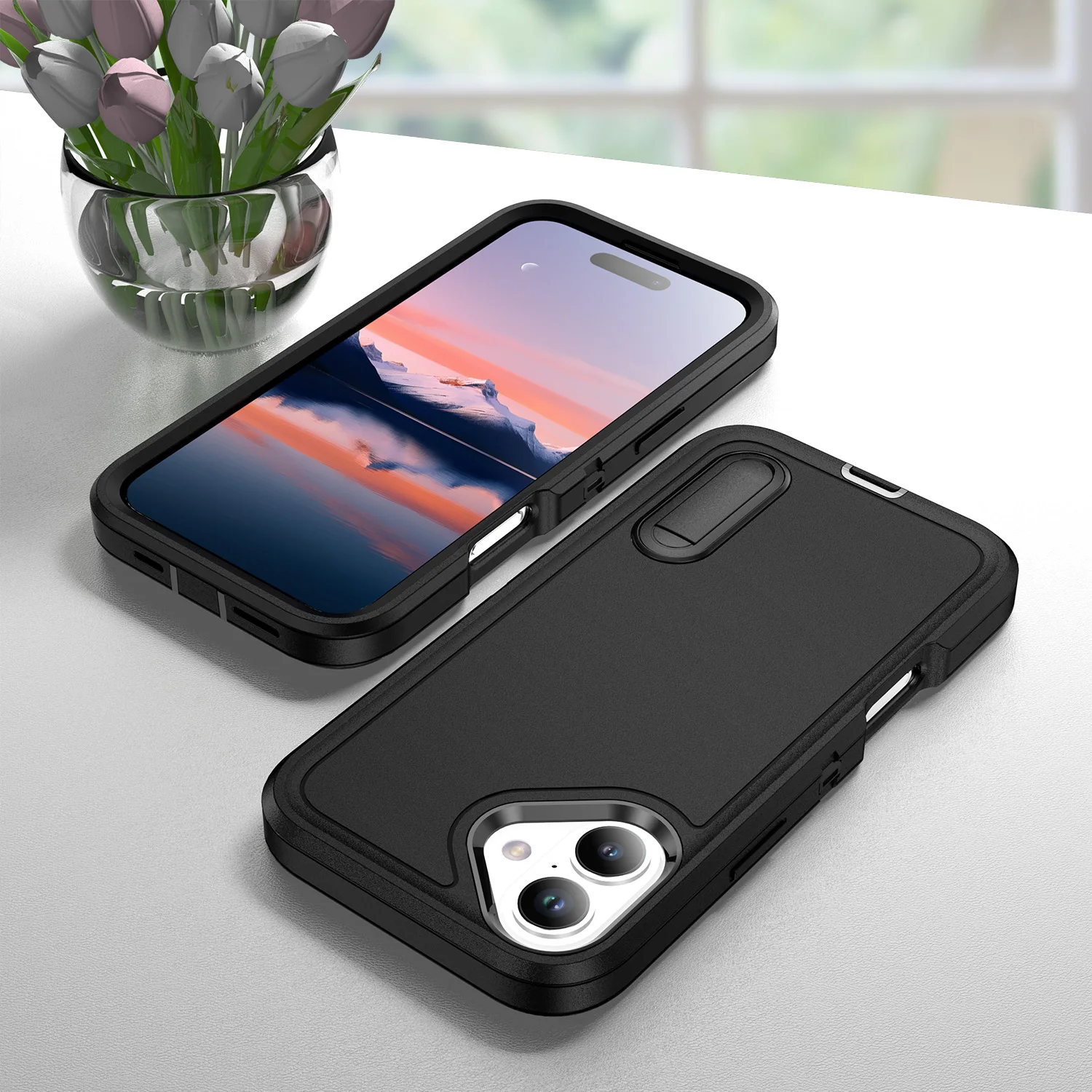 

Stand Function Anti-Dust Cover Case for Iphone 17 Pro Max 16 16e 17 Air 12 14 15 Plus 13 Pro Iphone17 Iphone15 Iphone16