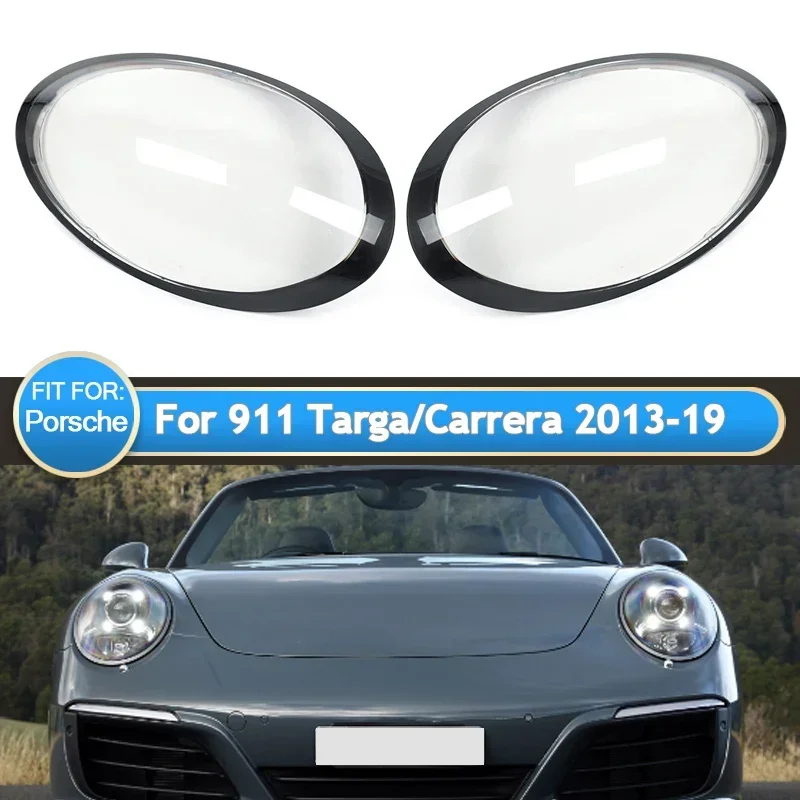 

L+R Headlight Lamp Shade Clear Lens Cover transparent For Porsche 911 Targa/Carrera 2013 2014 2015 2016 2017 2018