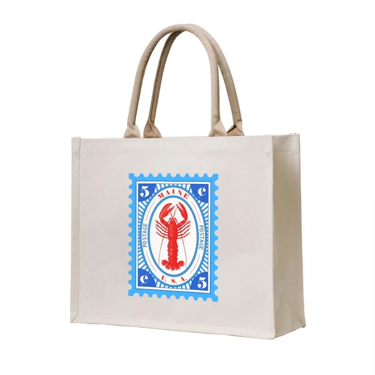 

Maine Lobster Stamp Tote Bag custom fabric bag Cloth bags tote bag men's