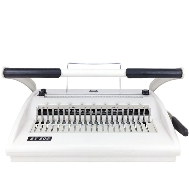 ST800 ZEQUAN Manual Multi-functional Glue Ring Binding Machine 3-in-1 Clasp Strip Comb Type Iron Ring Shared Hole Machine