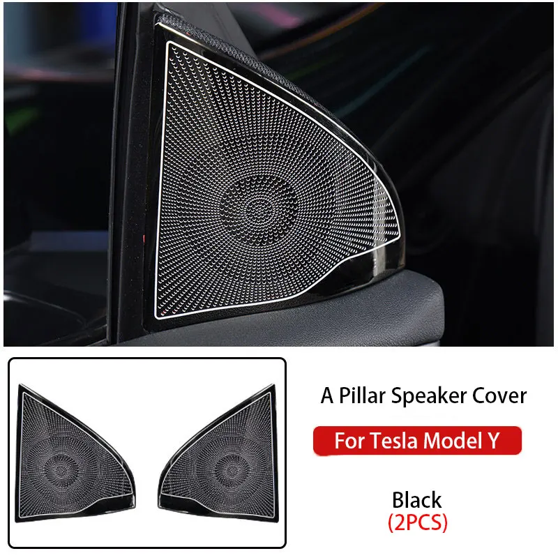 Car Audio Speaker Cover For Tesla Model Y 2019-2024 Interior Trim Sticker Door Loudspeaker Cover Under Seat Outlet Vent Trim