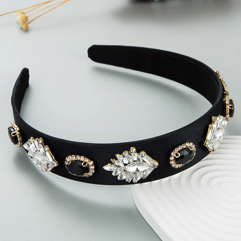 Retro Baroque Cross border New Headband Hair Grottoes Korean Version Cute And Sweet Rhine Stone Hoop