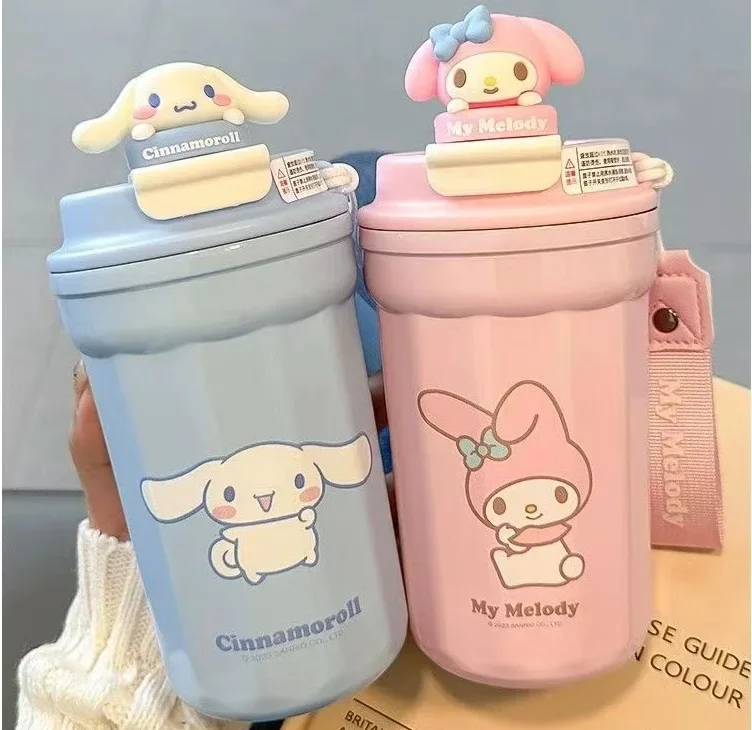 Neue sanrio mymelody kuromi cinna moroll edelstahl kaffeetasse reise thermo becher auslaufs ichere thermos flasche isolierte becher