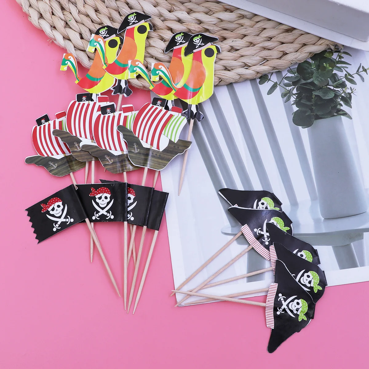 

40 Pcs Fruit Cake Toppers Party Decoration Halloween Ornaments Decorations Muffin Insert Card Festive Cheer Cards