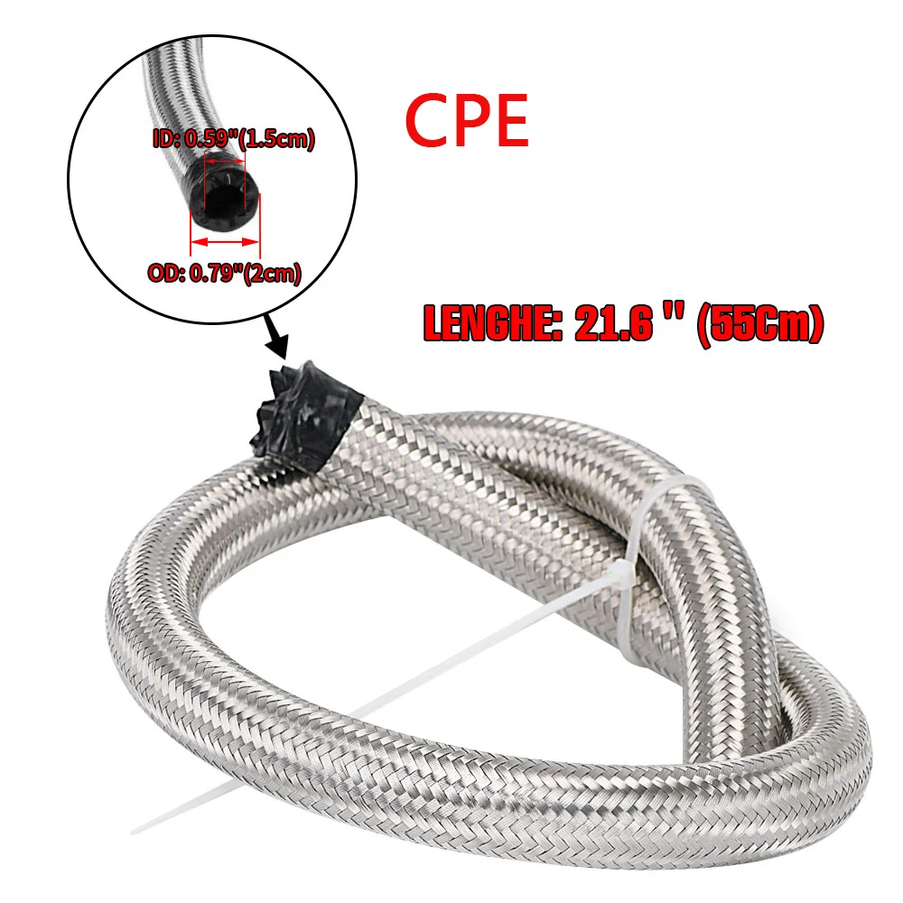 Turbocharger Oil Drain Return Line 10AN 26″ For T3 T4 T04E T70 T60 T61 GT35 CPE  Stainless Steel Braided Turbine