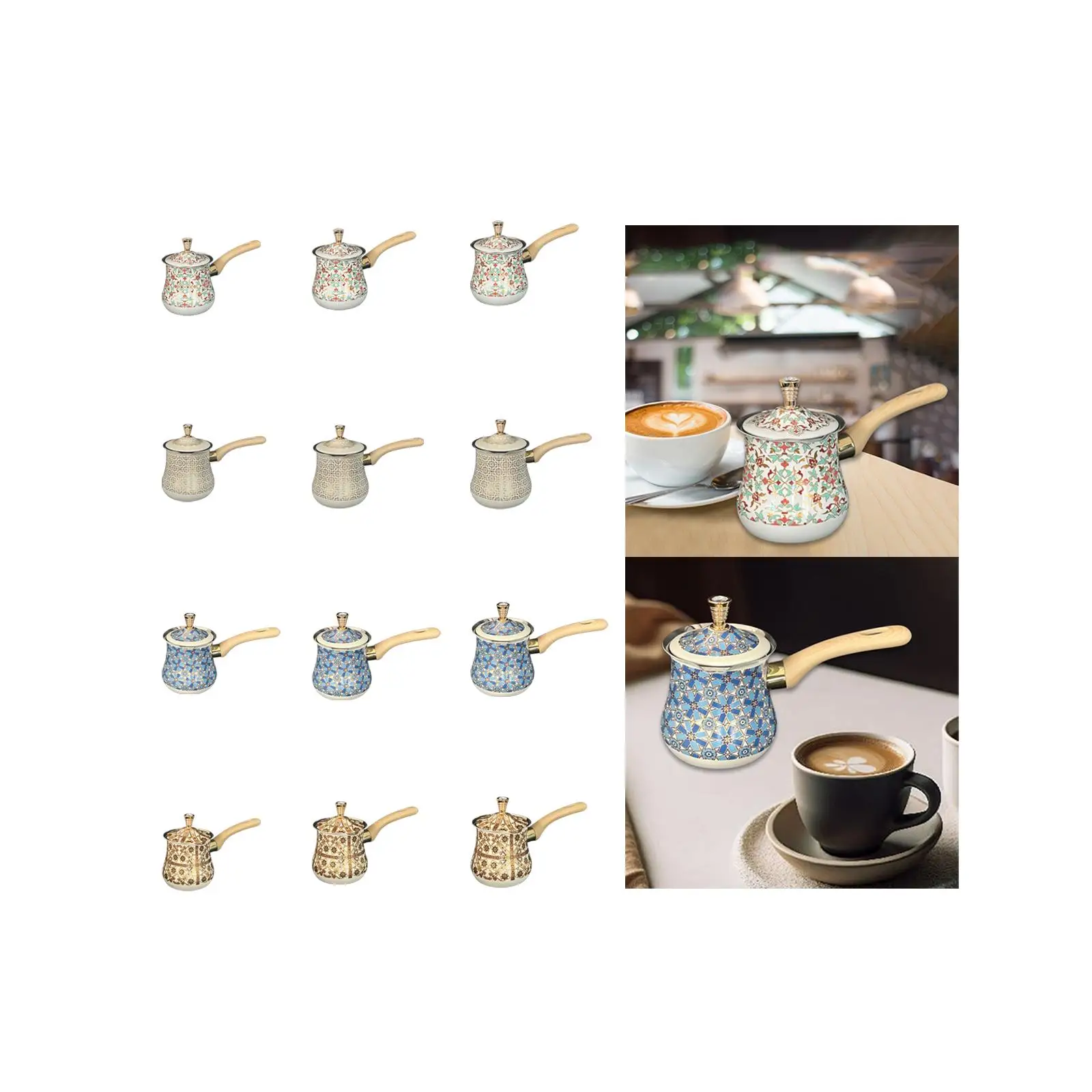 وعاء قهوة تركي من الفولاذ المقاوم للصدأ وعاء ذوبان الزبدة مع غطاء حرارة متعددة الاستخدامات #4