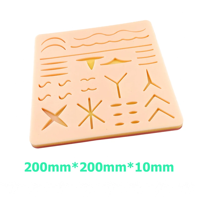 실리콘 재사용 가능한 수술 봉합 키트 패드, 실리콘 피부 봉합 연습, 외상 시뮬레이션 상처 훈련 교육 모델