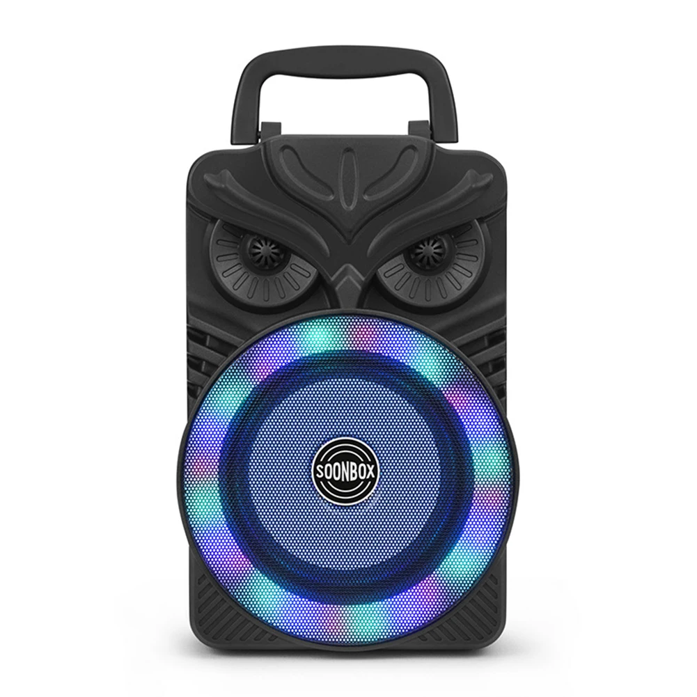 HiFi Stereo Subwoofer Bluetooth-Compatible FM Radio Aux Karaoke Handheld Sound Subwoofer RGB Light Portable Wireless Loudspeaker