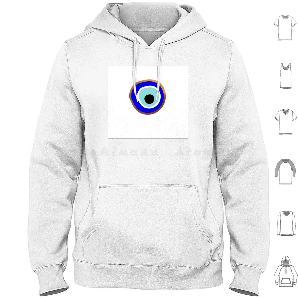 Felpa con cappuccio Evil Eye in cotone a maniche lunghe Evil Eye Religion Proteggi l'Occhio blu dorato Spirito malvagio greco turco