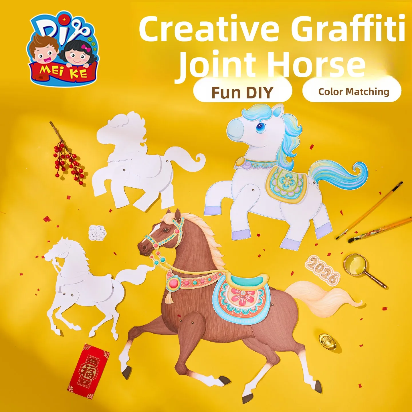Creative  Year Traditional Art DIY Handmade Drawing Description Board Children's Artistic Painting Board Easy to Wear ...