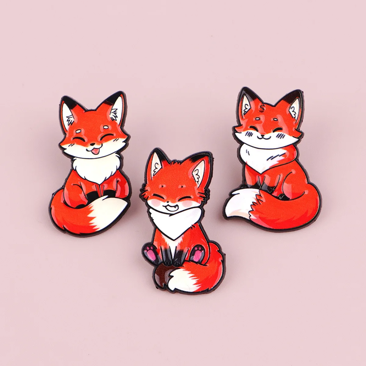 Cute Fox Brooches For Women Enamel Pin Cartoon Animal Metal Badge Jewelry Clothing Backpack Accessories Friends Gift