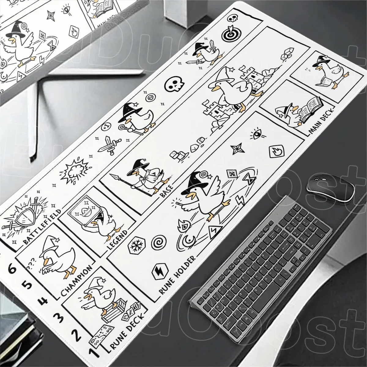 New Design Duck Cartoon Mousepad The Magic Gathering Playmat Funny Party MTG&TCG Deskmat 30X60cm Mouse Pad Gamer Keyboard Carpet