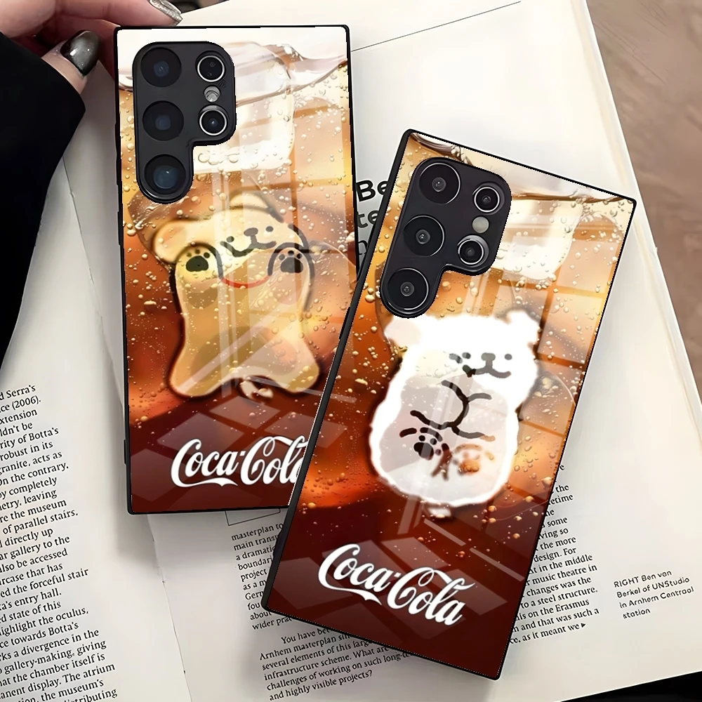 C-Coca C-cola Phone Case For Samsung S26 Ultra S25 S23 S22 S21 S20 Ultra Plus S24 Fe A37 A57 A17 Glass Cover