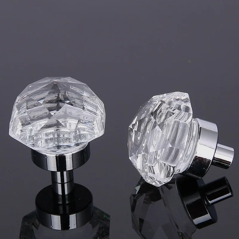 

26 mm Modern fashion makeup box handle drawer cabinet crystal mushroom glass furniture door handle