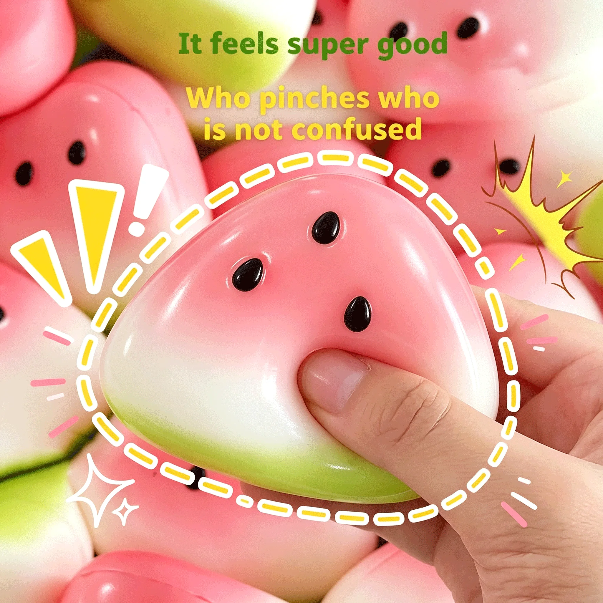 Squishy Watermelon Fidget Toy Anti-Stress Slow Rising Fruit Pinch Squeeze Stress Reliever Funny Stress Relief Gadget Gift