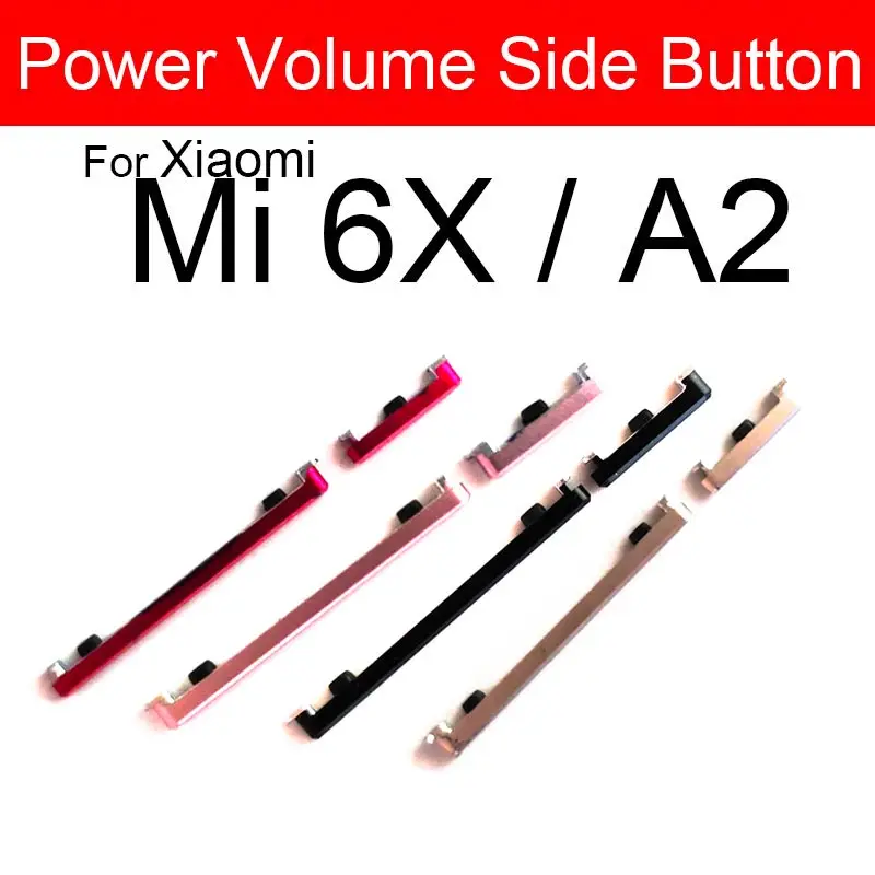 on/off Power Volume Side Button For Xiaomi Mi 5X 6X CC9E A1 A2 A3 Power Volume Up And Down Side Key Button Replacement Parts