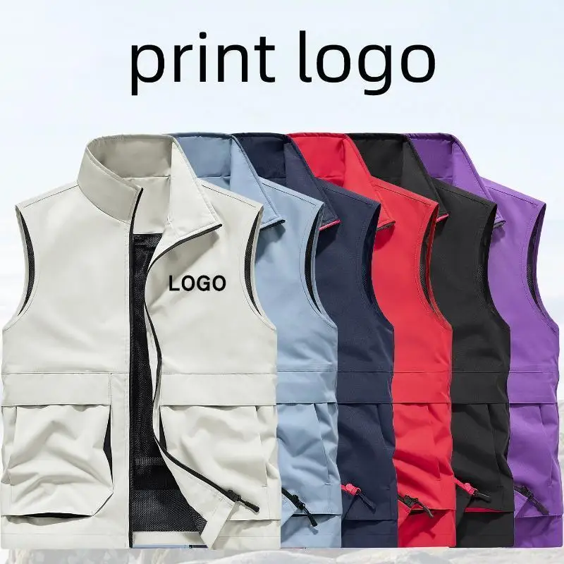 Men's Outdoor Vest Customized Personalized Print Logo Journalist Group Activity Work Clothes Climbing fishing photography Jacket