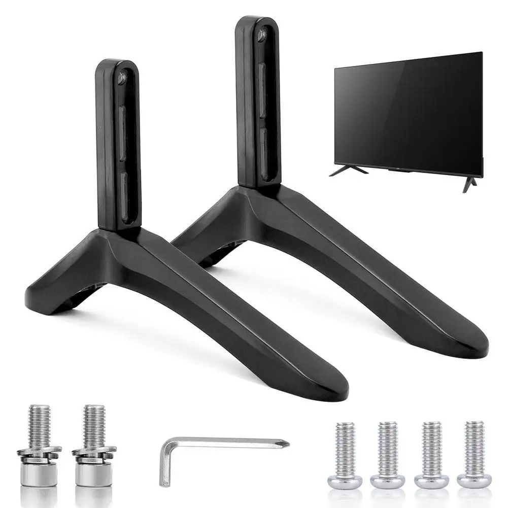 2pcs Universal TV Base Pedestal Feet TV Stand Mount Table Desktop Bracket Accessories Tv Holder Stand With Screws